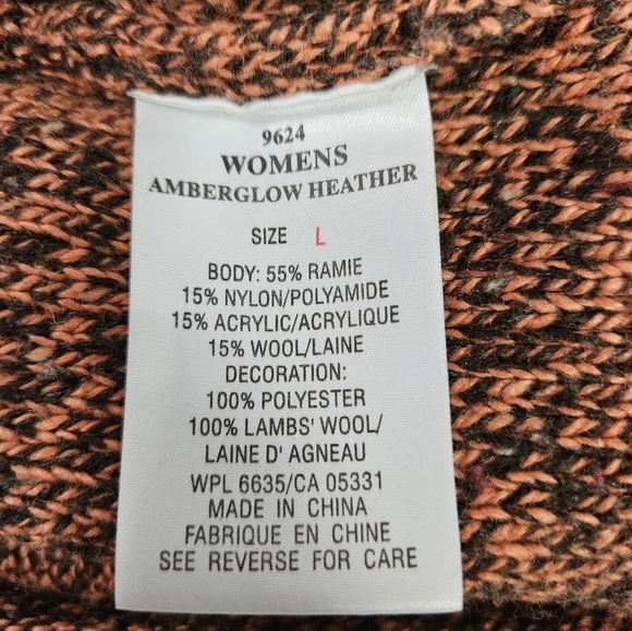 Woolrich Rust & Brown Flecked 1/4 Zip Wool Blend Sweater Size Large Women's - Picture 7 of 10